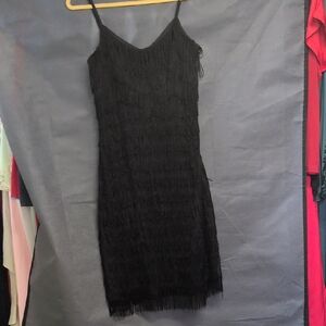 Cartise Black Fringe Flapper Dress